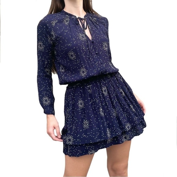 Rails Dresses & Skirts - Rails Star Constellation Smocked Mini Dress Navy Blue Womens Medium